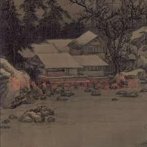 宋代 刘松年《溪山雪意图》国画综合作品图片鉴赏