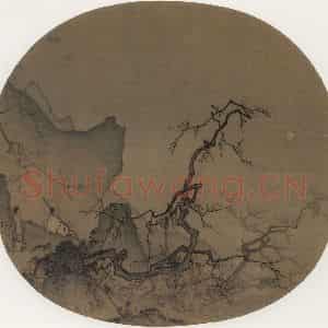 宋代 马远《月下赏梅图》国画综合作品图片鉴赏