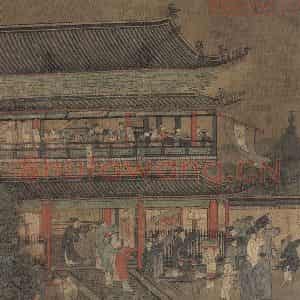 宋代《吕洞宾过岳阳楼图》国画综合作品图片鉴赏