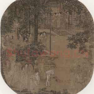 宋代 李嵩《明皇门鸡图》国画综合作品图片鉴赏