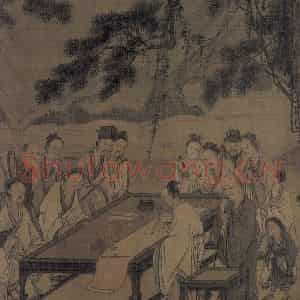 宋代 马远《西园雅集图》国画综合作品图片鉴赏