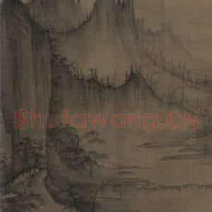 宋代 许道宁《秋江鱼艇图》国画山水作品图片鉴赏