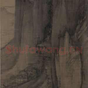 宋代 许道宁《秋江鱼艇图》国画山水作品图片鉴赏