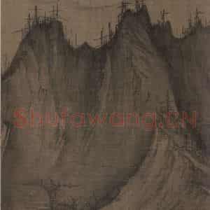 宋代 许道宁《秋江鱼艇图》国画山水作品图片鉴赏