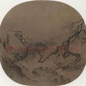 宋代《观梅图》国画花鸟作品图片鉴赏
