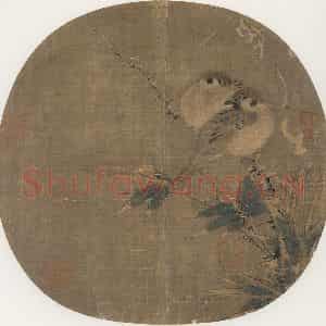 宋代《竹雀图》国画花鸟作品图片鉴赏