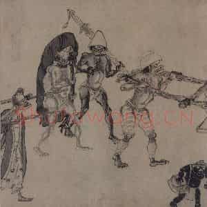 宋代 龚开《中山出游图》国画人物作品图片鉴赏