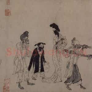 宋代 龚开《中山出游图》国画人物作品图片鉴赏