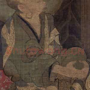 宋代 金大受《第六尊者 迦哩尊者图》国画人物工笔作品图片鉴赏