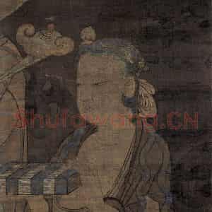 宋代 金大受《第十一尊者 罗古罗尊者图》国画人物工笔作品图片鉴赏