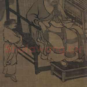 宋代《玄沙接物利生图》国画人物工笔作品图片鉴赏