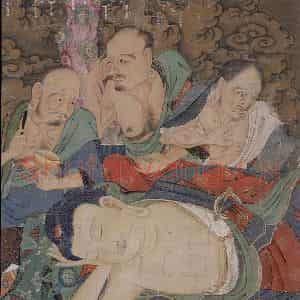 宋代 陆信忠《佛涅盘图》国画人物工笔作品图片鉴赏