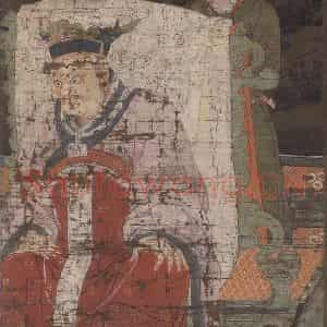 宋代 陆信忠《秦广王》国画人物工笔作品图片鉴赏