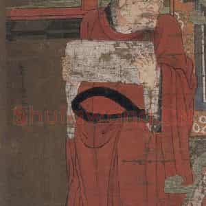 宋代 陆信忠《秦广王》国画人物工笔作品图片鉴赏