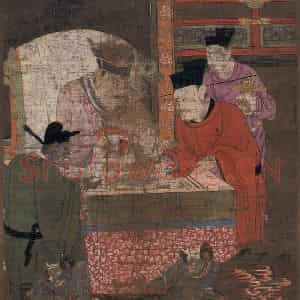 宋代 陆信忠《初江王》国画人物工笔作品图片鉴赏
