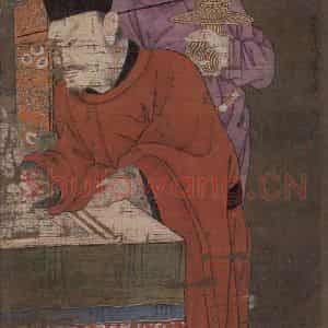 宋代 陆信忠《初江王》国画人物工笔作品图片鉴赏