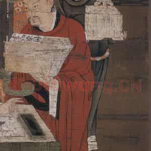 宋代 陆信忠《五官王》国画人物工笔作品图片鉴赏
