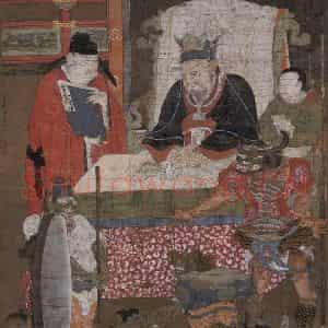宋代 陆信忠《阎罗王》国画人物工笔作品图片鉴赏