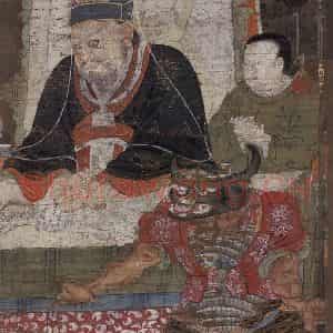 宋代 陆信忠《阎罗王》国画人物工笔作品图片鉴赏