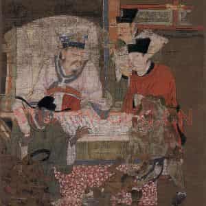 宋代 陆信忠《变成王》国画人物工笔作品图片鉴赏
