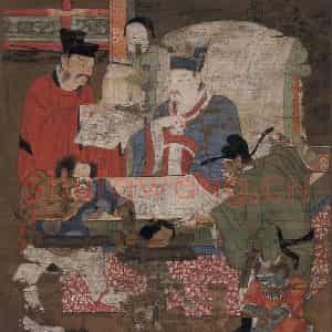 宋代 陆信忠《泰山王》国画人物工笔作品图片鉴赏