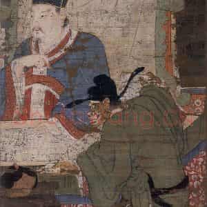宋代 陆信忠《泰山王》国画人物工笔作品图片鉴赏