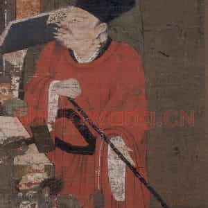 宋代 陆信忠《平等王》国画人物工笔作品图片鉴赏