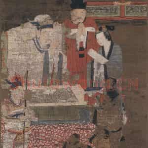 宋代 陆信忠《五道转轮王》国画人物工笔作品图片鉴赏