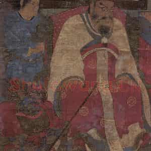 宋代《秦广王》国画人物工笔作品图片鉴赏