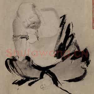 五代 石恪《二祖调心图》国画人物写意作品图片鉴赏