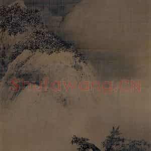 宋代 梁楷《雪景山水图》国画山水工笔作品图片鉴赏