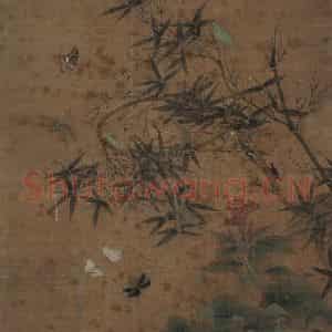 宋代 赵昌《竹虫图》国画花鸟工笔作品图片鉴赏