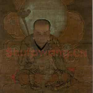 宋代 金大受《第二尊者 迦诺迦伐蹉尊者图》国画人物工笔作品图片鉴赏
