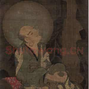 宋代 金大受《第六尊者 迦哩尊者图》国画人物工笔作品图片鉴赏