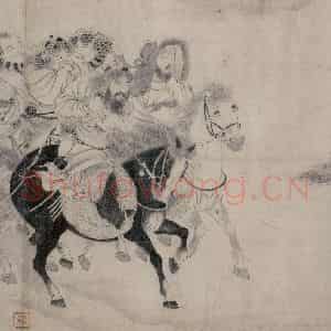 金代 宫素然《明妃出塞图》国画人物作品图片鉴赏