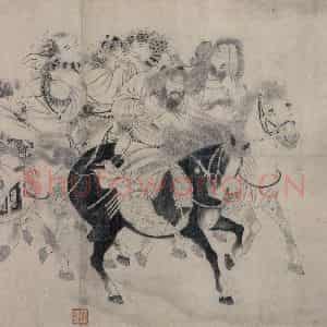 金代 宫素然《明妃出塞图》国画人物作品图片鉴赏