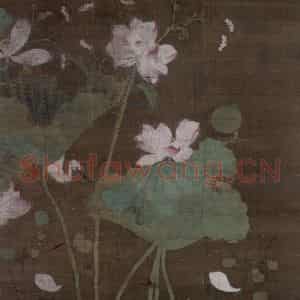 宋代 于子明《莲池水禽图(二)》国画花鸟作品图片鉴赏