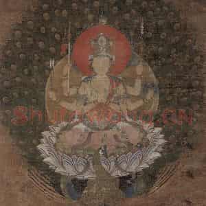 宋代《孔雀明王图》国画人物作品图片鉴赏