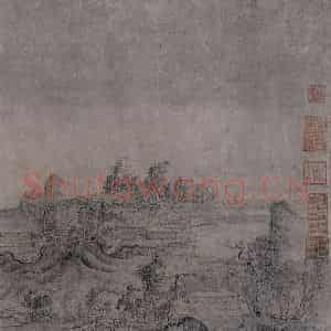 宋代 燕文贵《江山楼观图》国画山水作品图片鉴赏