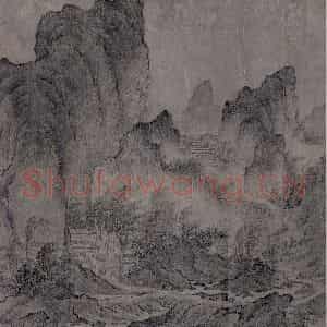 宋代 燕文贵《江山楼观图》国画山水作品图片鉴赏