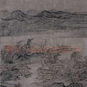 宋代 燕文贵《江山楼观图》国画山水作品图片鉴赏