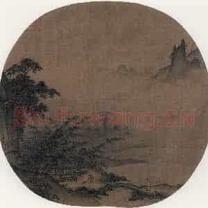 宋代 夏圭(传)《湖畔幽居图》国画综合作品图片鉴赏