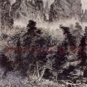 1958年 蔡鹤洲《陕甘道上》国画山水作品图片鉴赏