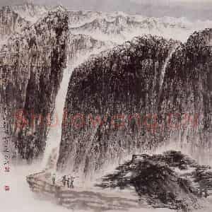 1958年 蔡鹤洲《陕甘道上》国画山水作品图片鉴赏