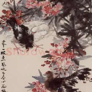 1959年 蔡鹤洲《好鸟和平》国画花鸟作品图片鉴赏