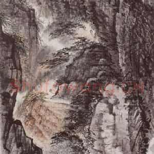 1961年 蔡鹤洲《蜀道如今不再难》国画山水作品图片鉴赏