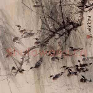 1961年 蔡鹤洲《春江水暖》国画花鸟作品图片鉴赏