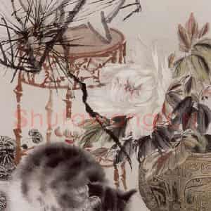 1948年 蔡鹤洲《家嬉》国画综合作品图片鉴赏