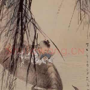1948年 蔡鹤洲《牛背读书郎》国画综合作品图片鉴赏