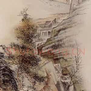 1953年 蔡鹤洲《泰山王母池》国画山水作品图片鉴赏